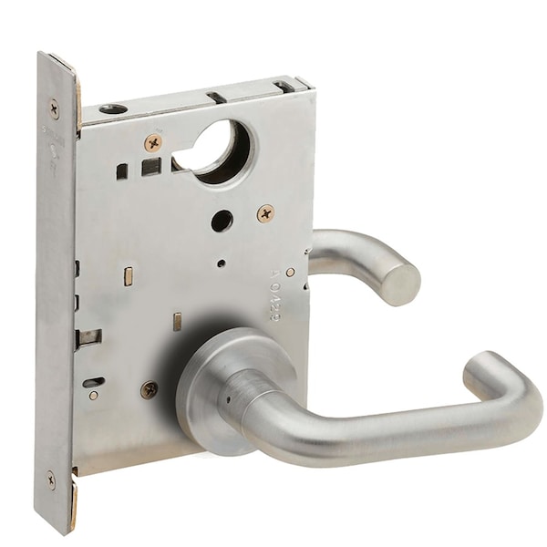 Schlage Grade 1 Full Dummy Trim w/Case Mortise Lock, 03 Lever, A Rose, Satin Chrm Fnsh, Field Reversible L9176 03A 626 - main